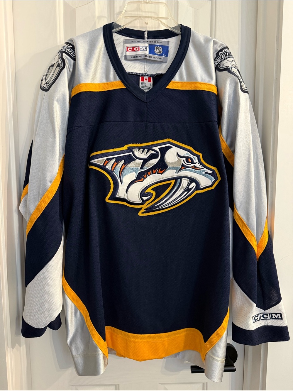Vintage Nashville Predators CCM Hockey Jersey-officially licensed, size large